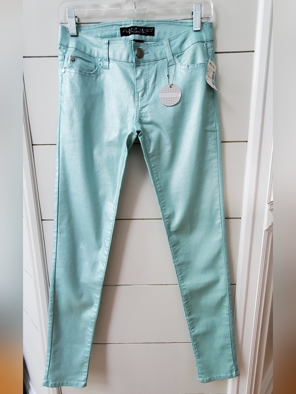 Slim Fit Mint Green Skinny Jeans for Women